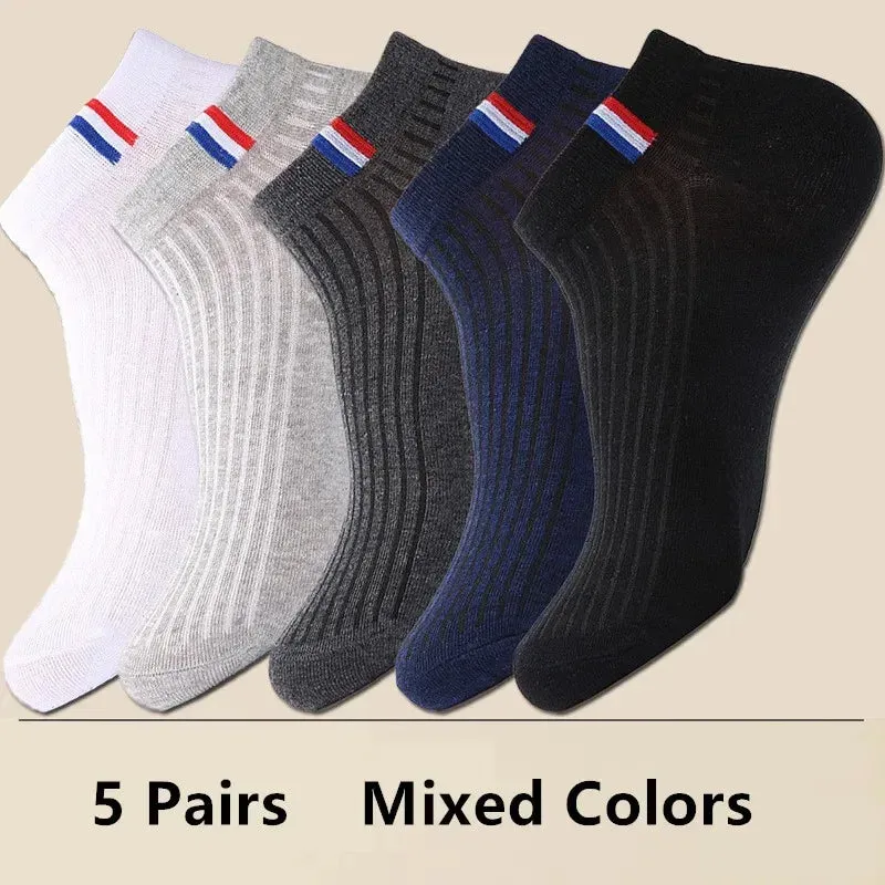 10pairs Men's Fashion Cotton Breathable Comfortable Ankle Socks, Men's Summer Socks