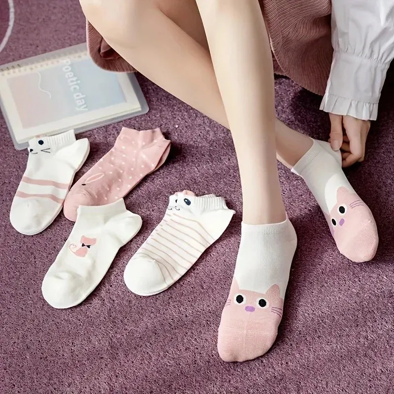 10pairs Men's Fashion Cotton Breathable Comfortable Ankle Socks, Men's Summer Socks