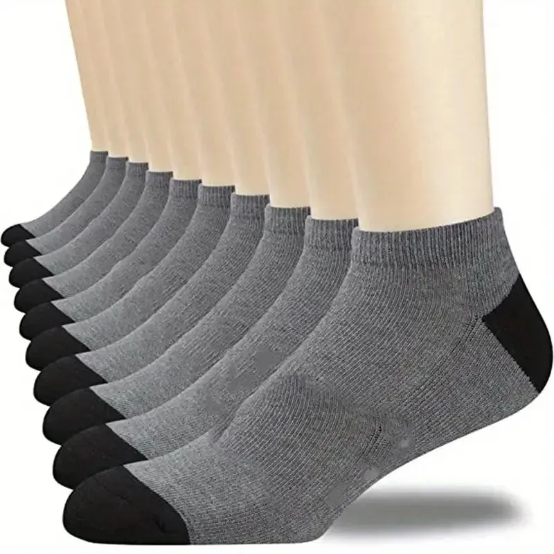 10pairs Men's Fashion Cotton Breathable Comfortable Ankle Socks, Men's Summer Socks