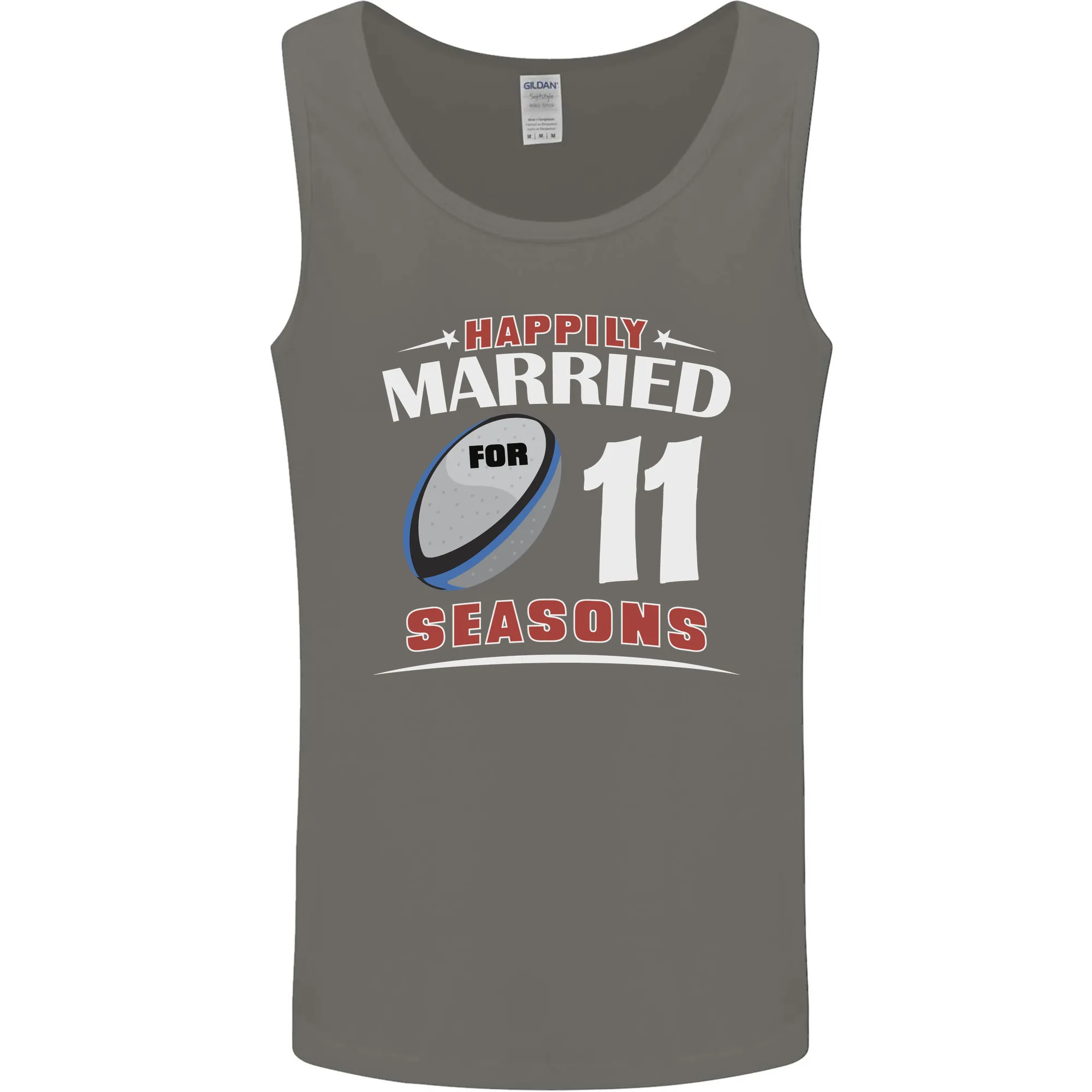 11 Year Wedding Anniversary 11th Rugby Mens Vest Tank Top