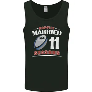 11 Year Wedding Anniversary 11th Rugby Mens Vest Tank Top