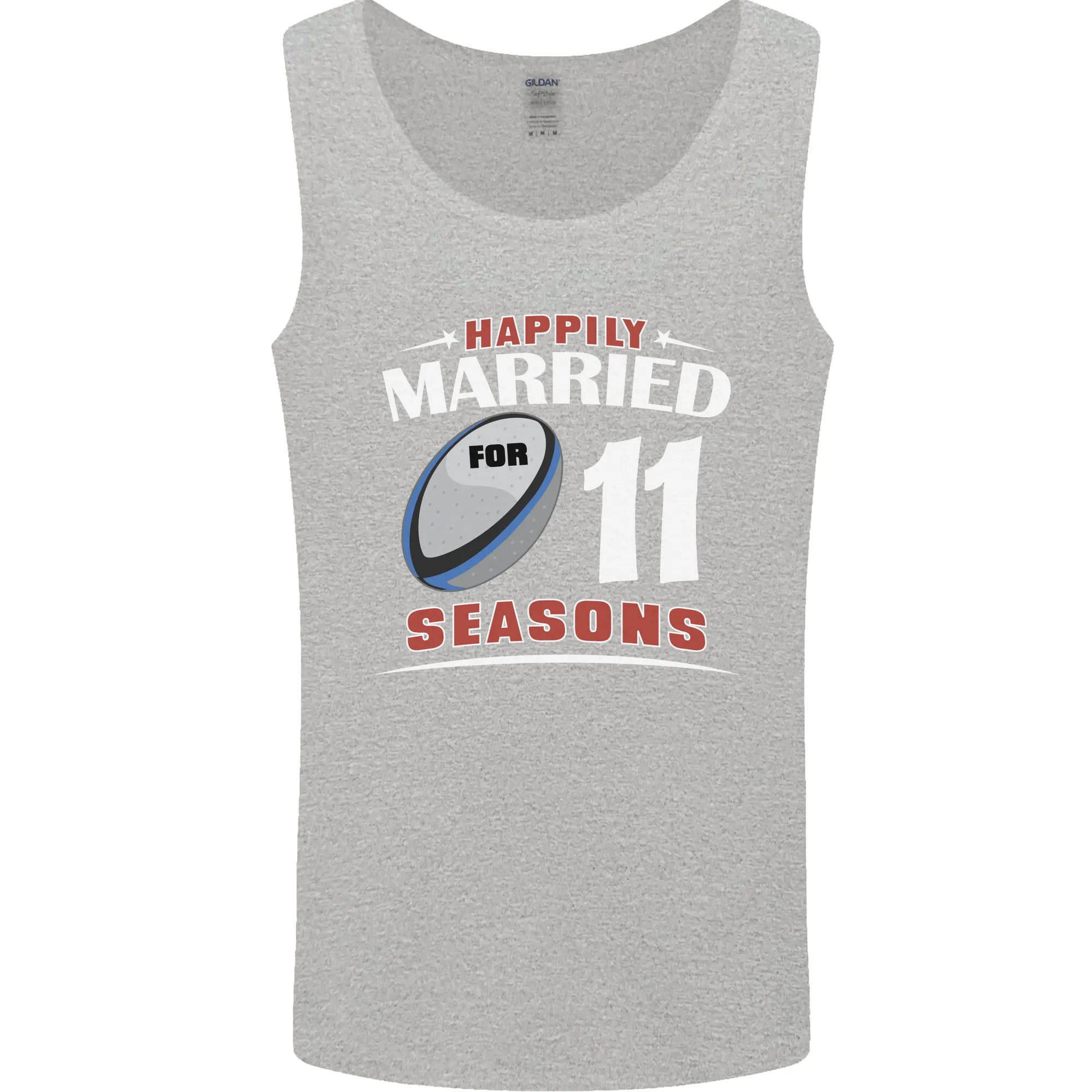 11 Year Wedding Anniversary 11th Rugby Mens Vest Tank Top