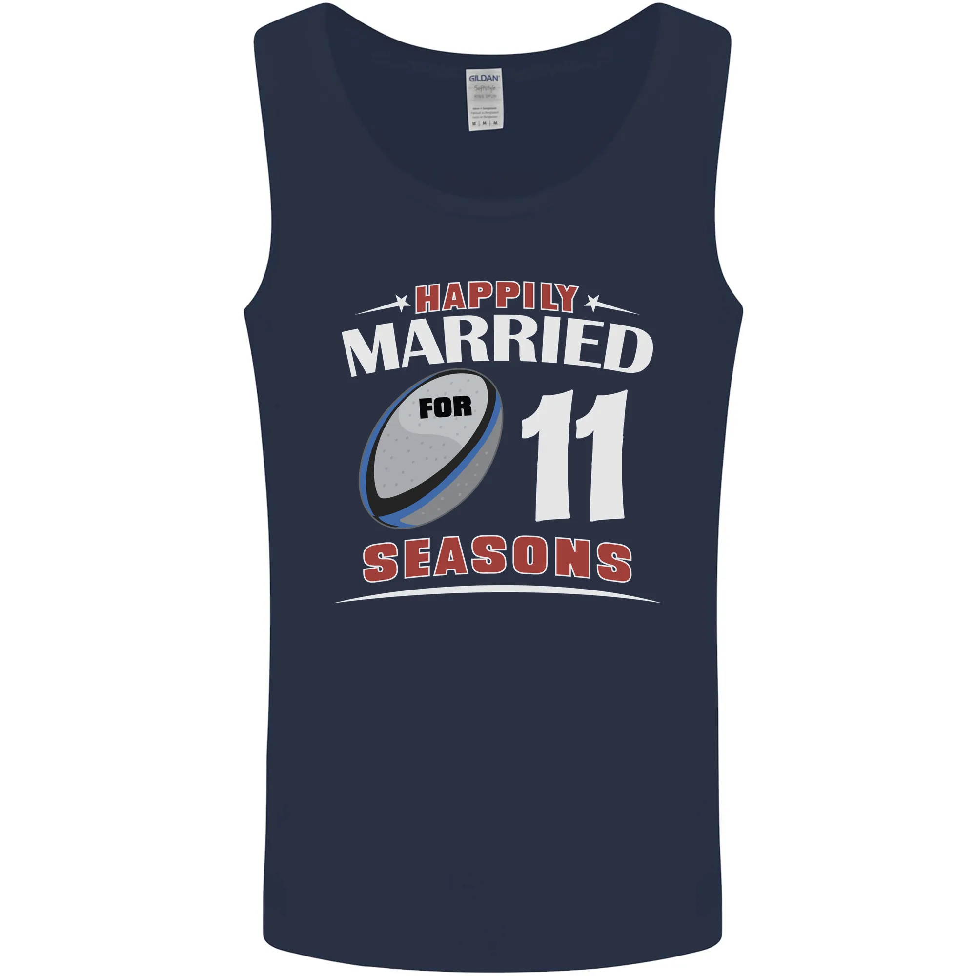 11 Year Wedding Anniversary 11th Rugby Mens Vest Tank Top