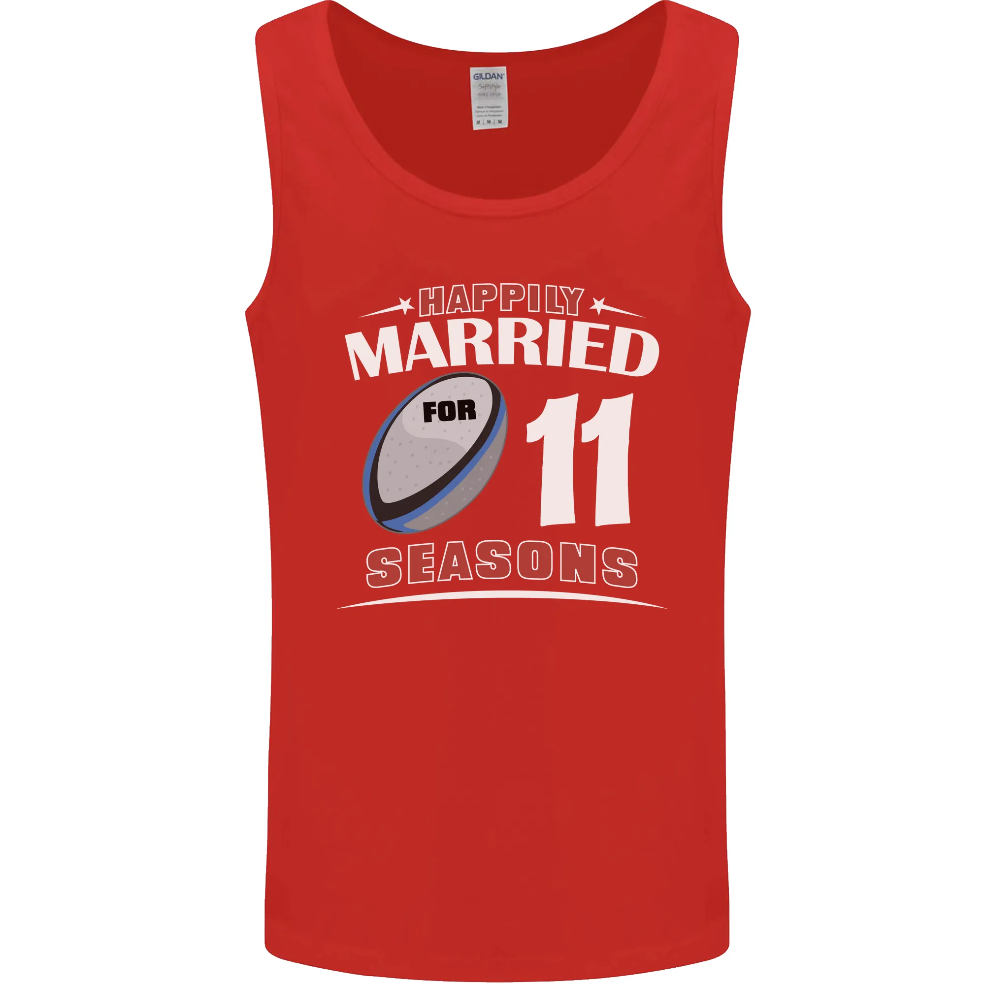 11 Year Wedding Anniversary 11th Rugby Mens Vest Tank Top