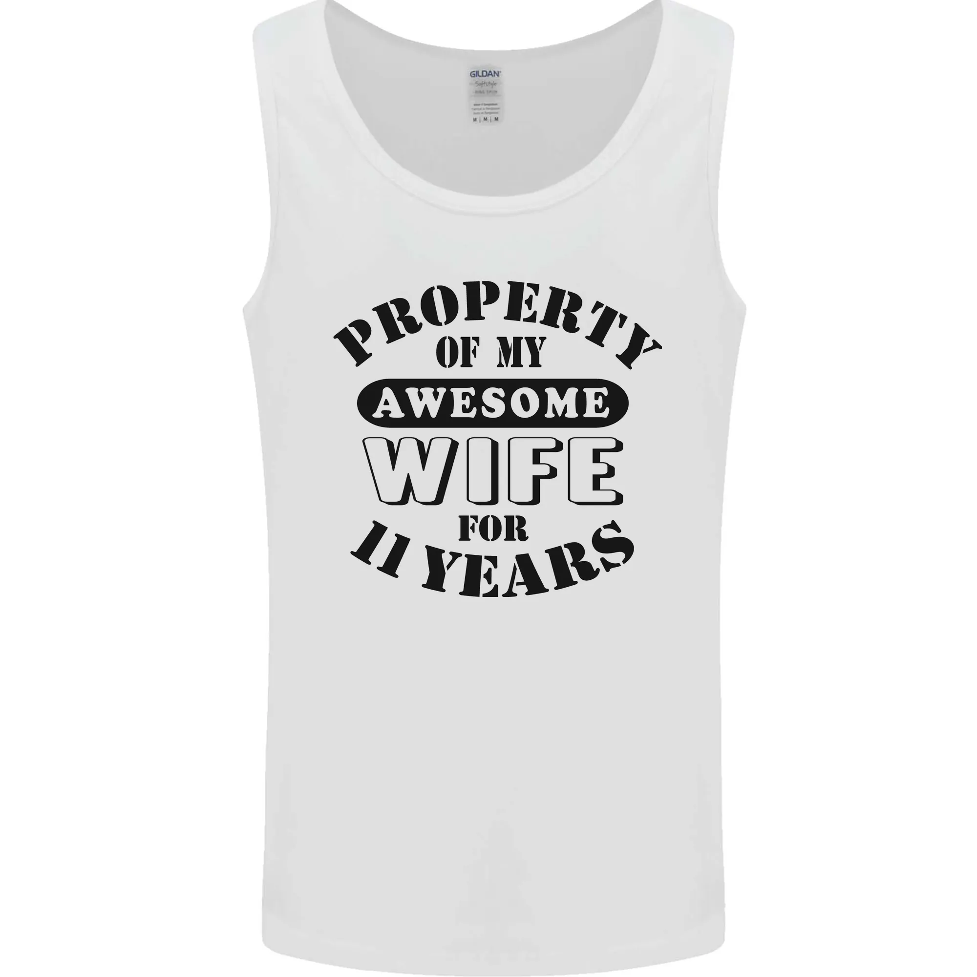 11th Wedding Anniversary 11 Year Funny Wife Mens Vest Tank Top