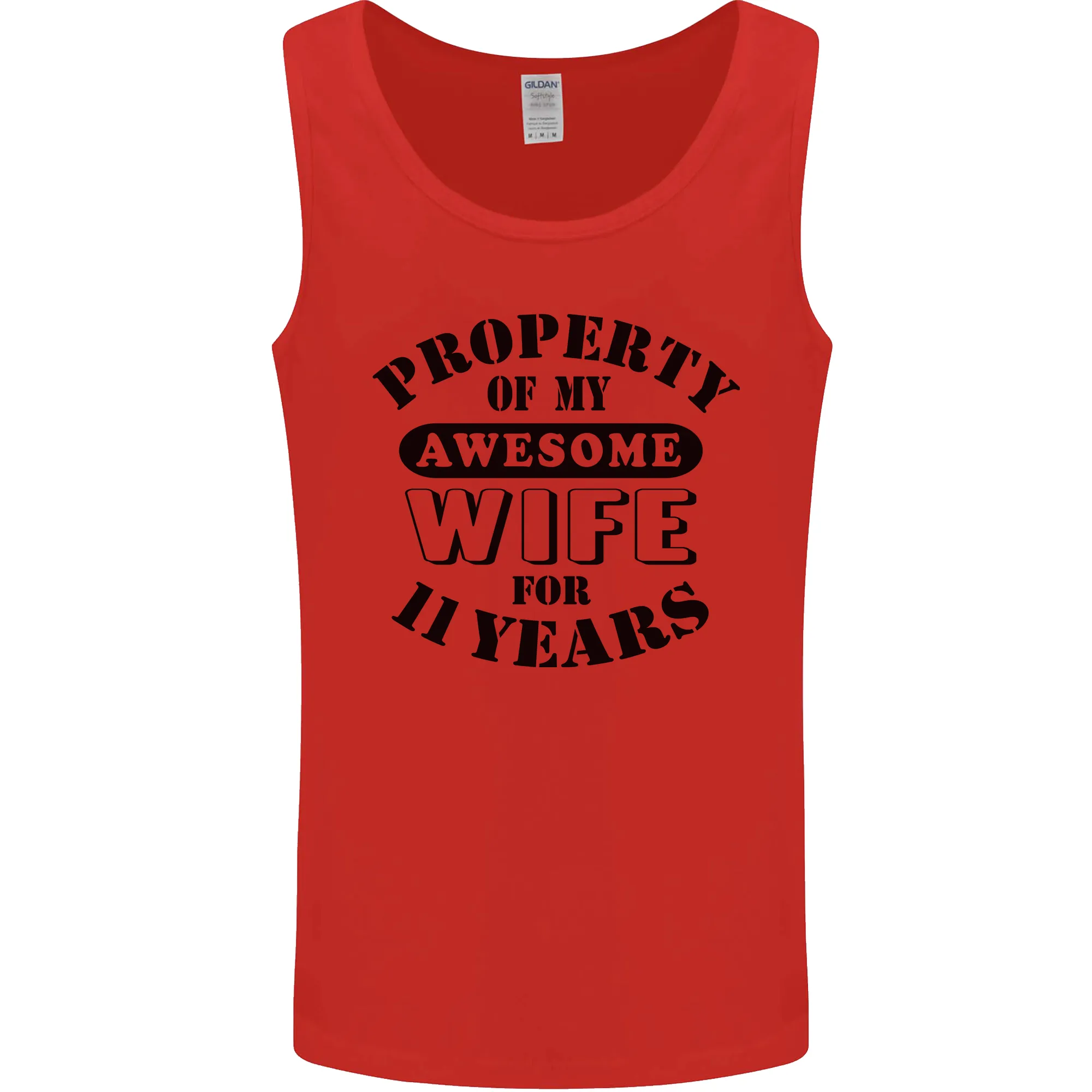 11th Wedding Anniversary 11 Year Funny Wife Mens Vest Tank Top