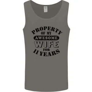 11th Wedding Anniversary 11 Year Funny Wife Mens Vest Tank Top