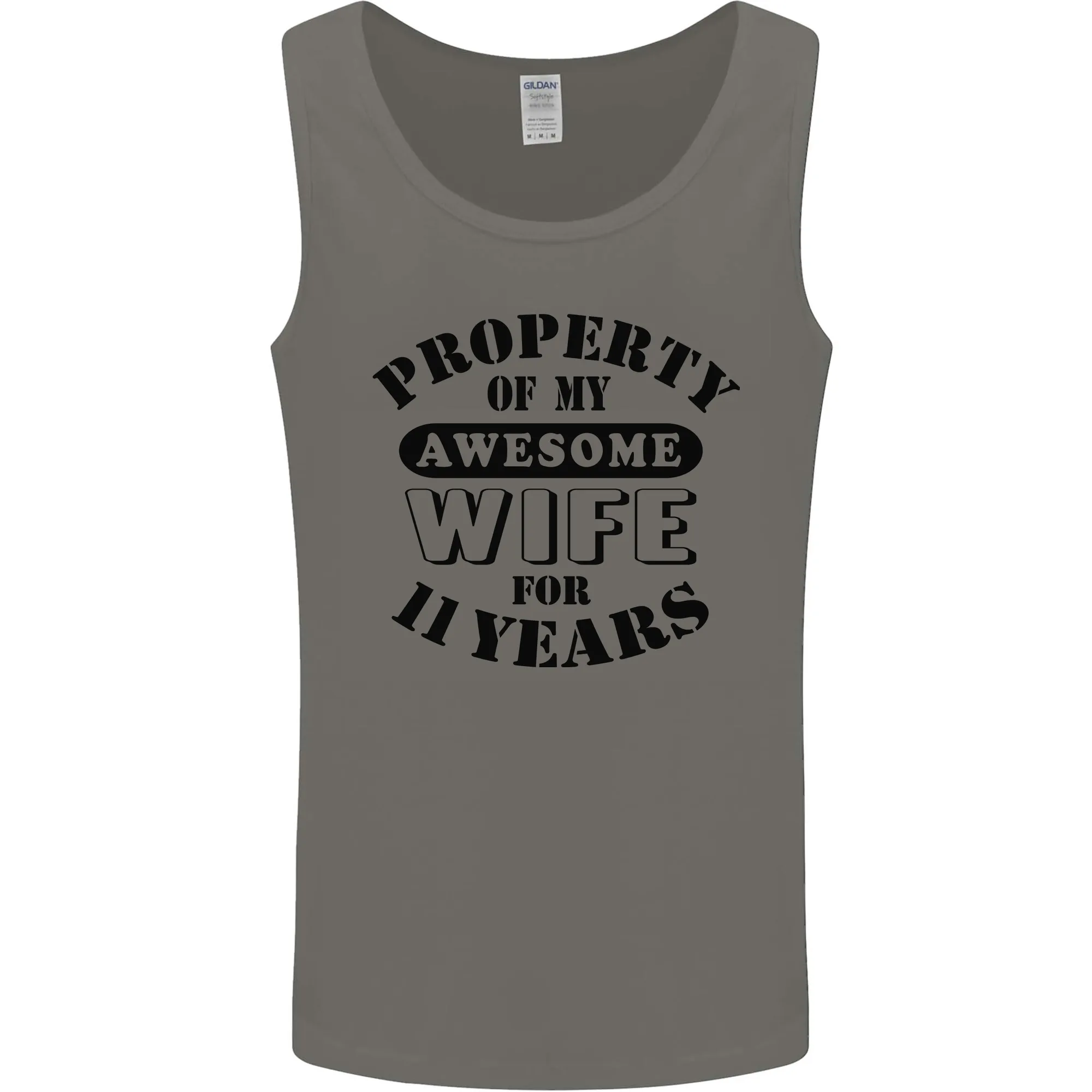 11th Wedding Anniversary 11 Year Funny Wife Mens Vest Tank Top