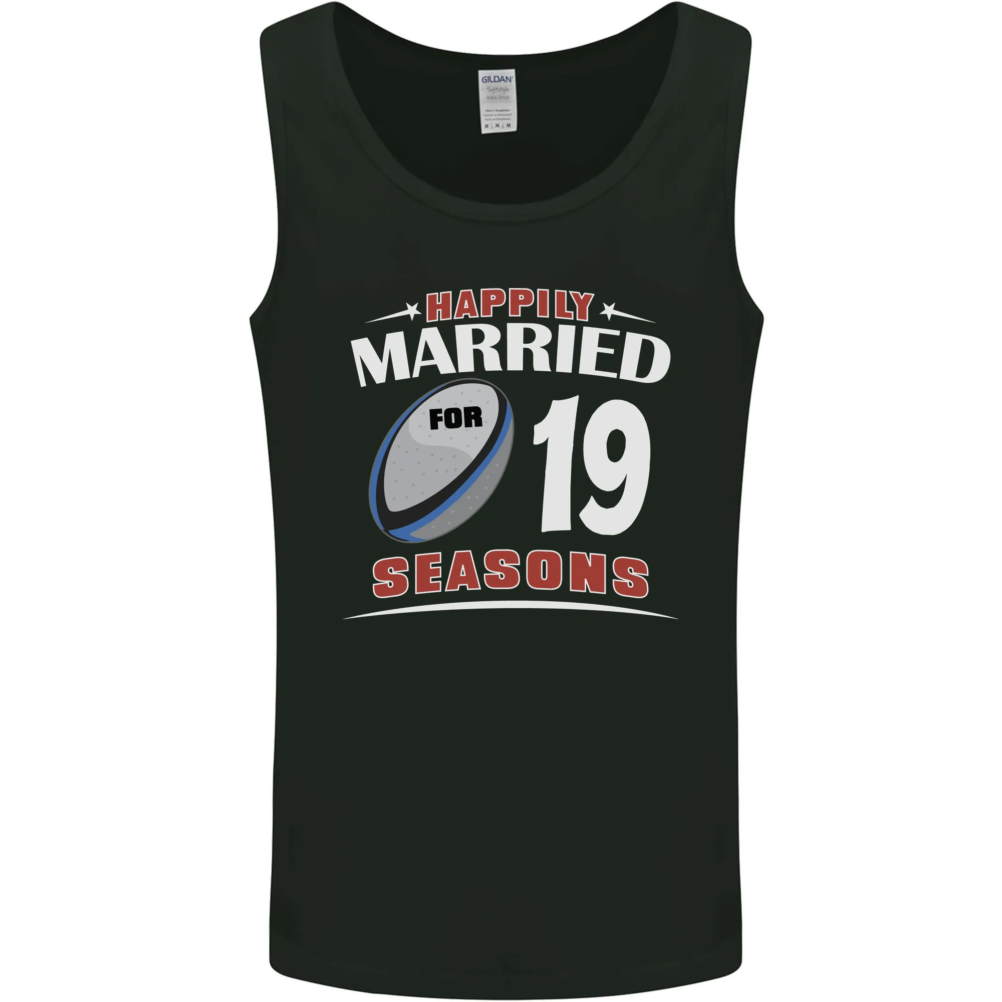 19 Year Wedding Anniversary 19th Rugby Mens Vest Tank Top