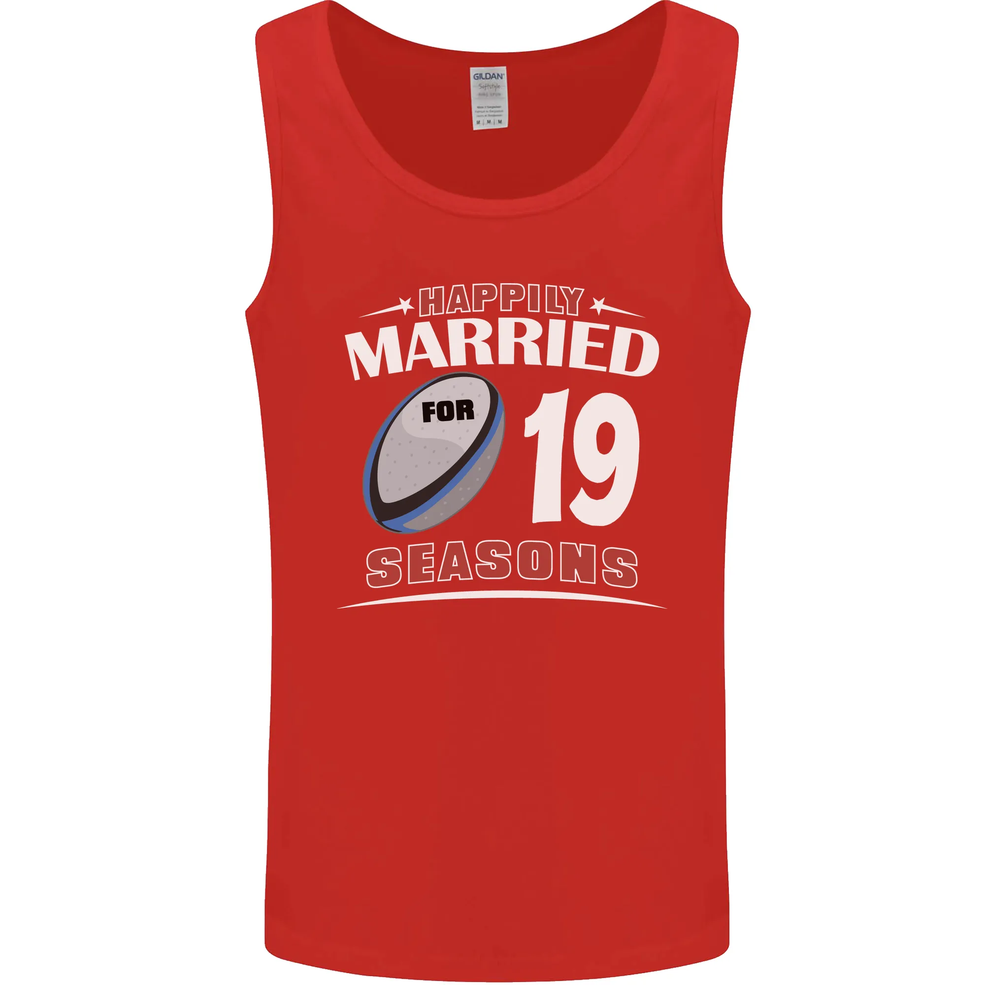 19 Year Wedding Anniversary 19th Rugby Mens Vest Tank Top