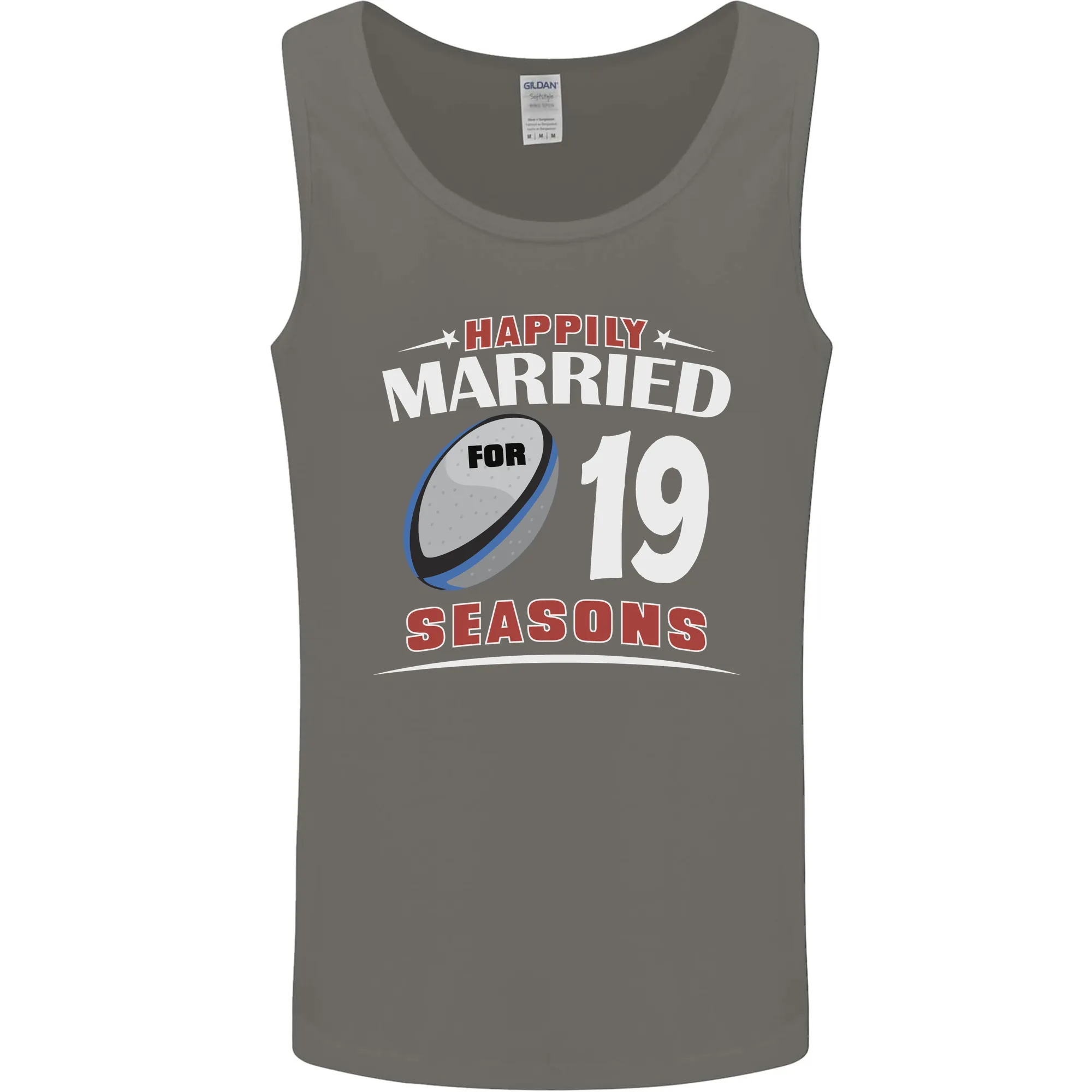 19 Year Wedding Anniversary 19th Rugby Mens Vest Tank Top