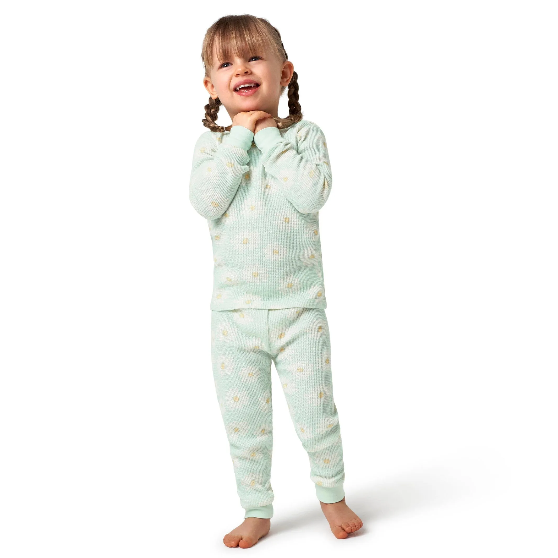 2-Piece Infant & Toddler Girls Daisies Snug Fit Pajama Set