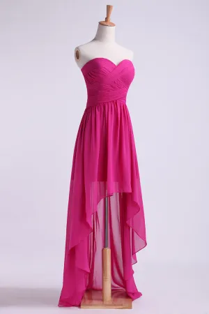 2024 Asymmetrical Prom Dresses Sweetheart Chiffon