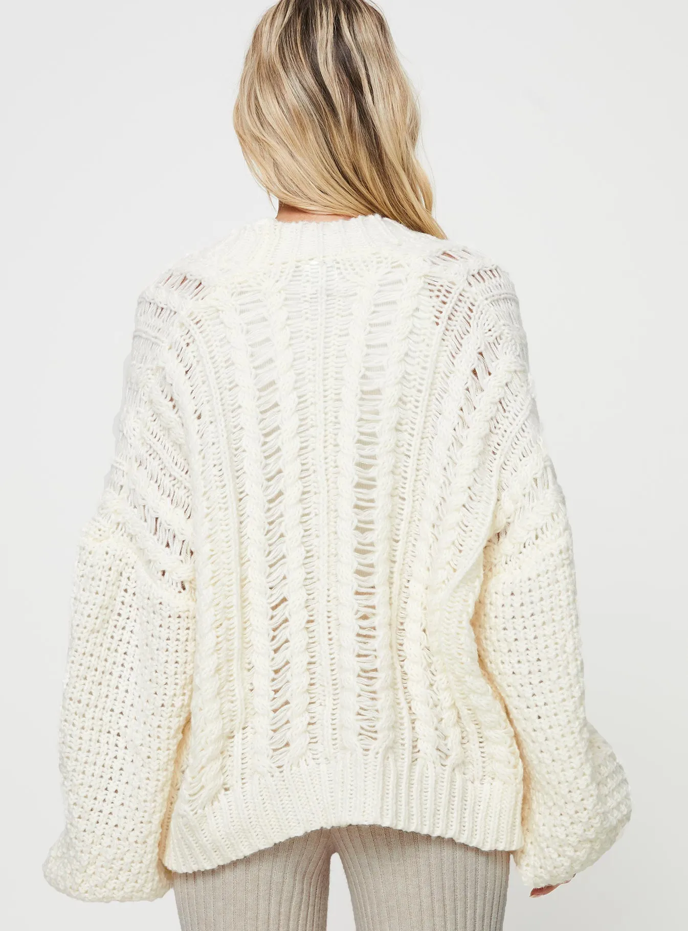 Abner Cable Cardigan Cream