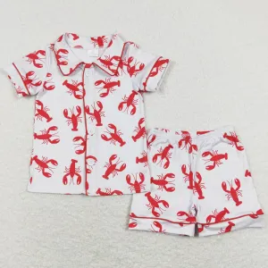 Baby Girls Boys Pajamas Crawfish Top Shorts Pajamas Sets BSSO0390