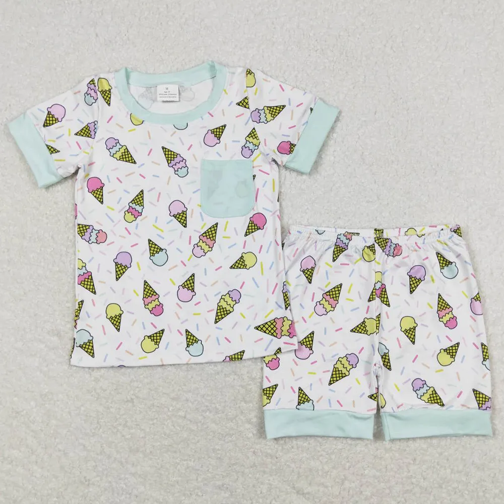 Baby Girls Pajamas Popstick Shirt Top Shorts Sibling Pajamas Boys Sleepwear Sets GSSO0667