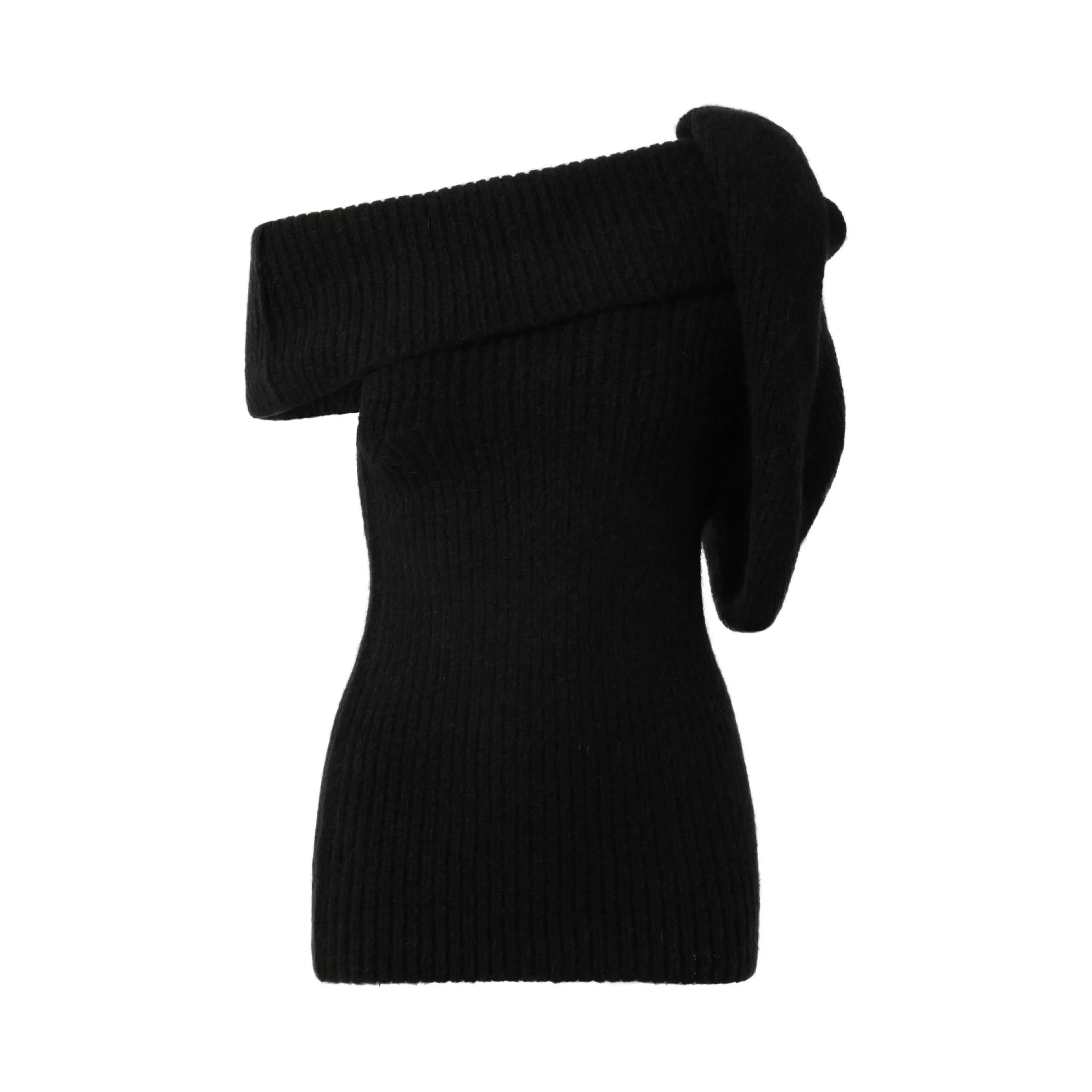 Banded T Sweater in Black