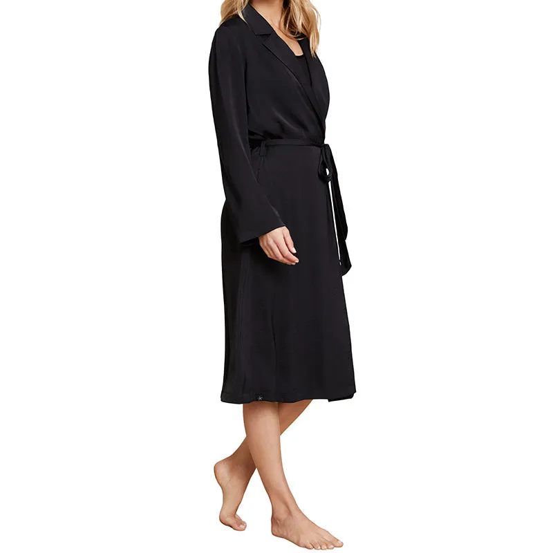 BAREFOOT DREAMS | Washed Satin Notch Collar Robe