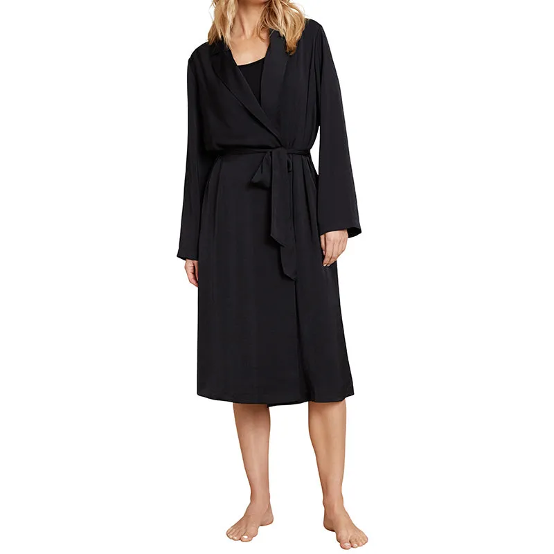 BAREFOOT DREAMS | Washed Satin Notch Collar Robe