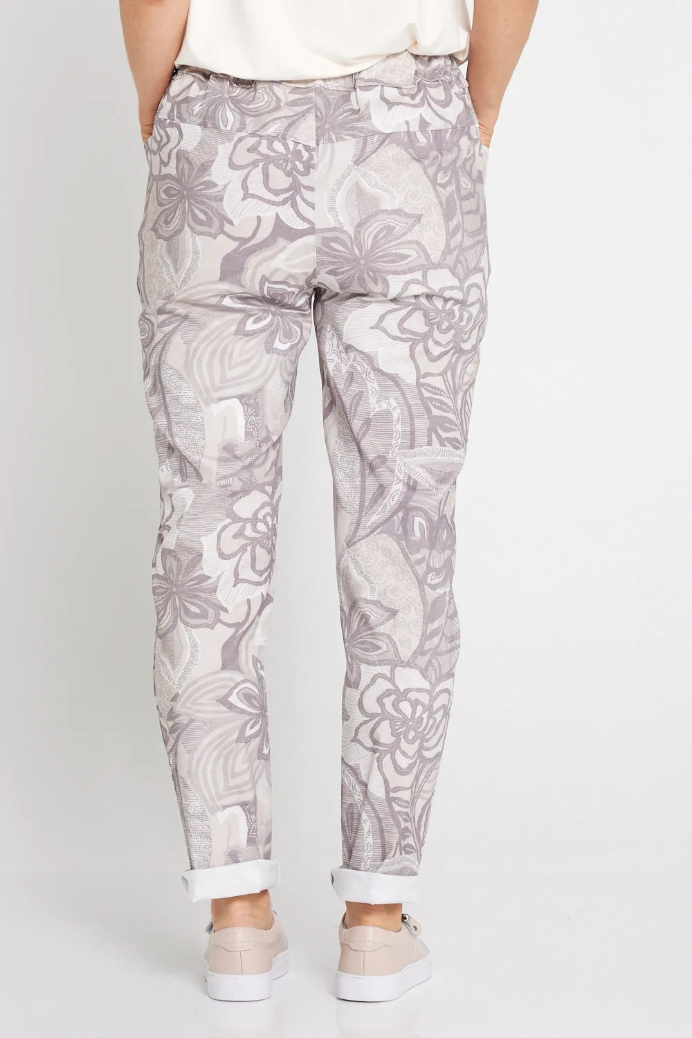 Beth Pants - Taupe Floral