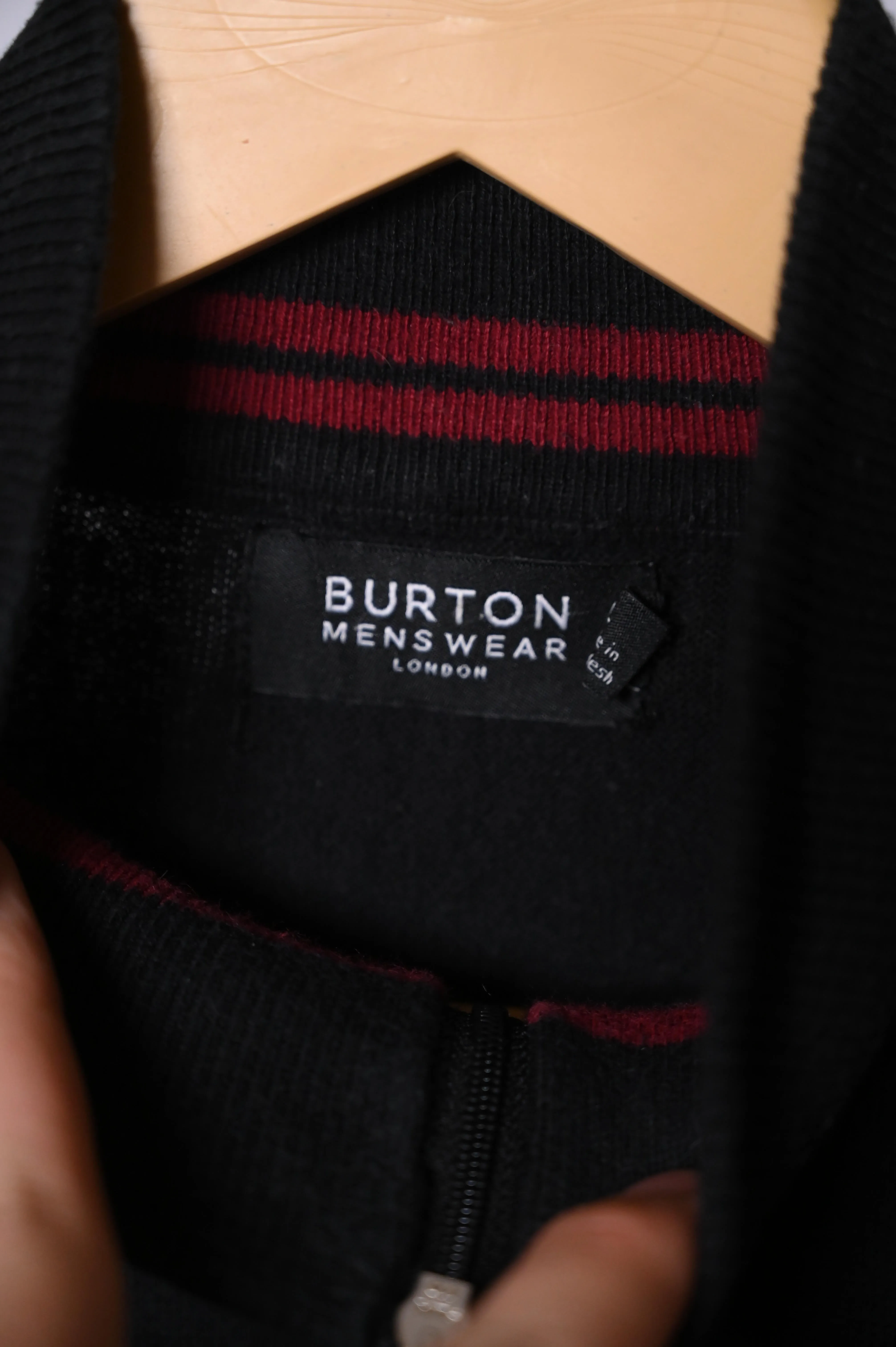 Black Burton Menswear Large Sweater (Zipper Type)