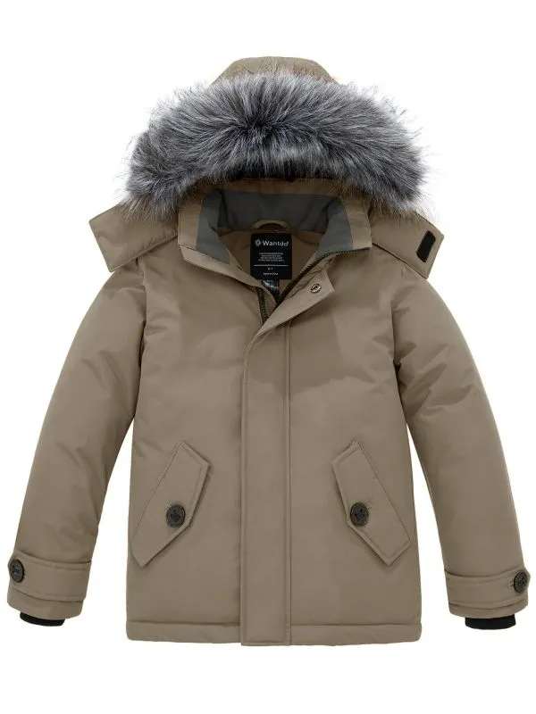 Boys' Quilted Winter Coats Warm Thicken Puffer Jacket Waterproof Parka