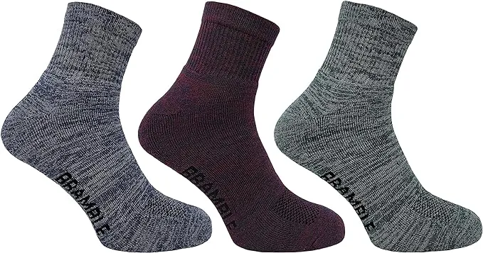 Bramble Mens 3 Pack Low Cut Hiker Socks