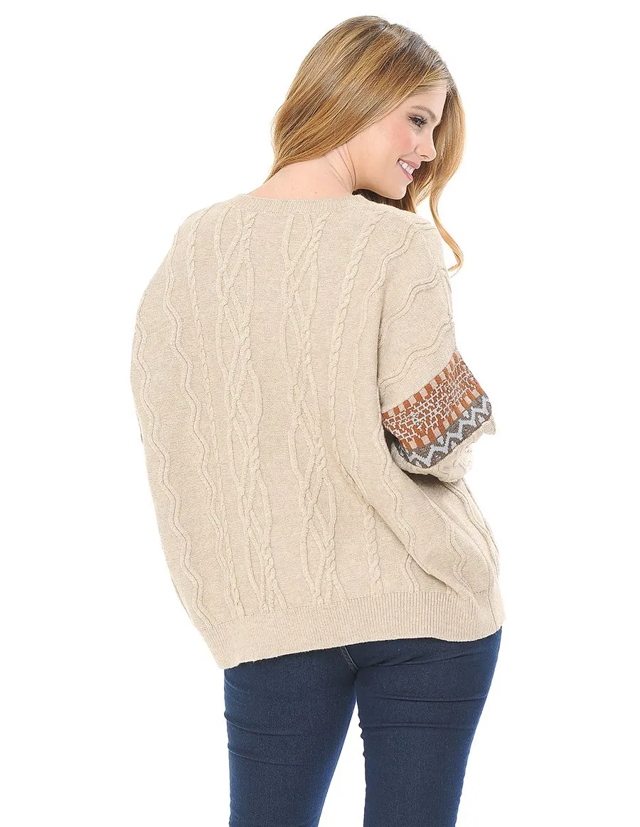 Cable Knit Pull Over Sweater