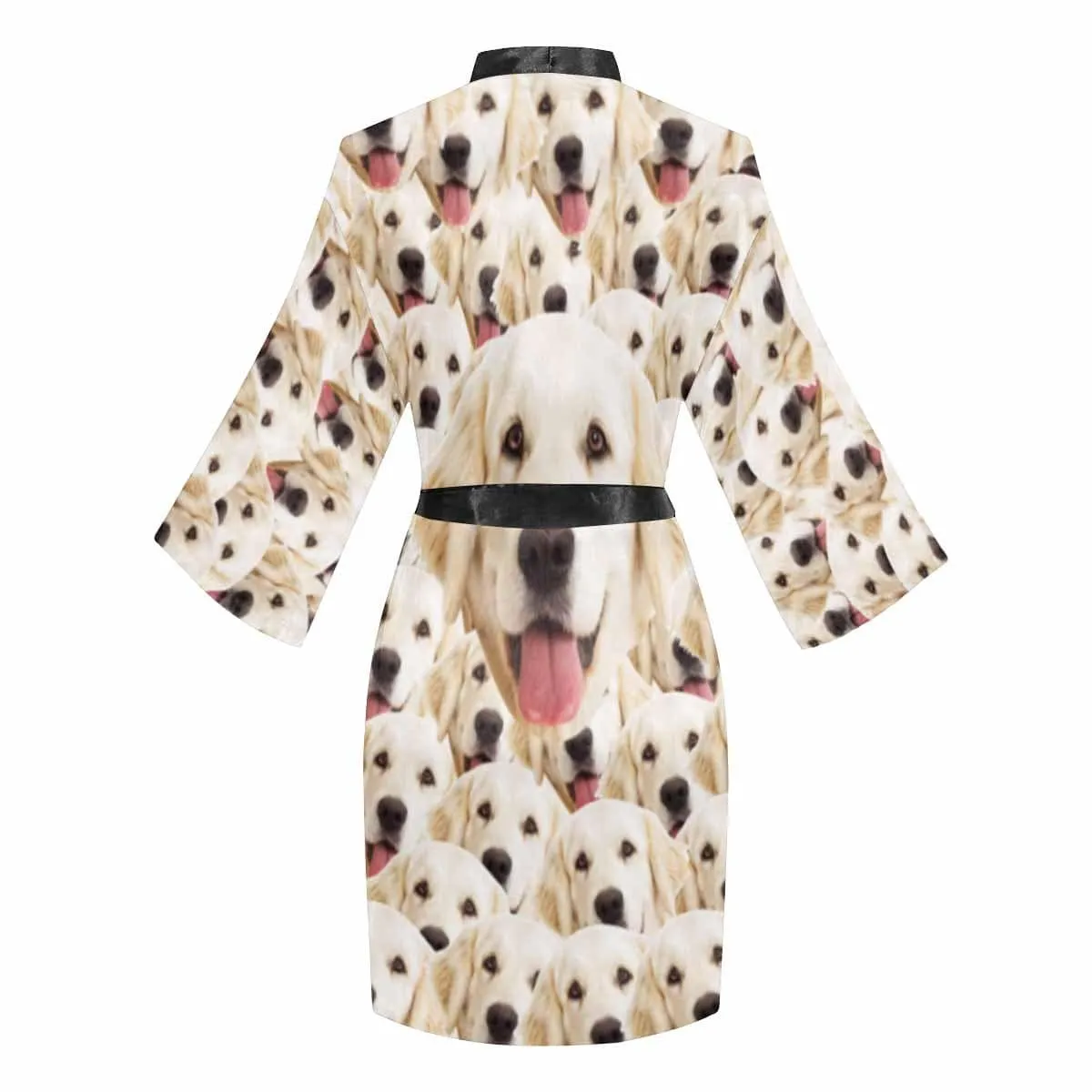 Custom Photo My Pet Women's Summer Short Pajamas Cute Personalized Photo Pajamas Kimono Robe