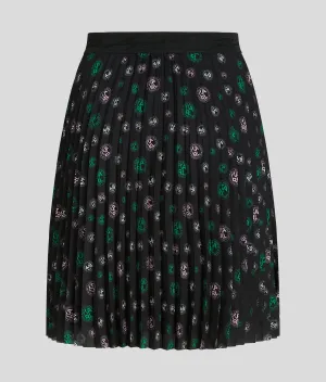 DOTS AOP PLEATED SHORT SKIRT