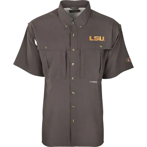 Drake LSU Flyweight Wingshooter's Short Sleeve Shirt