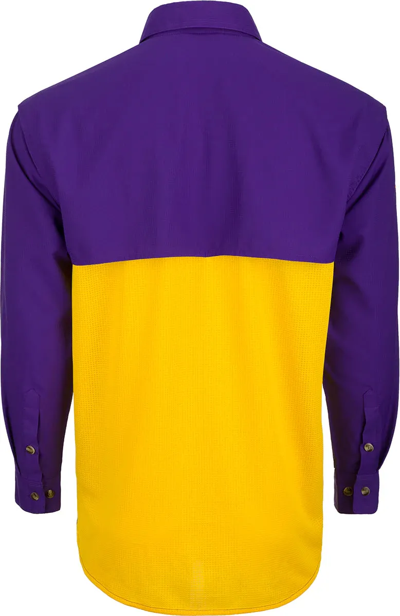 Drake LSU Mesh Back Flyweight Long Sleeve Shirt