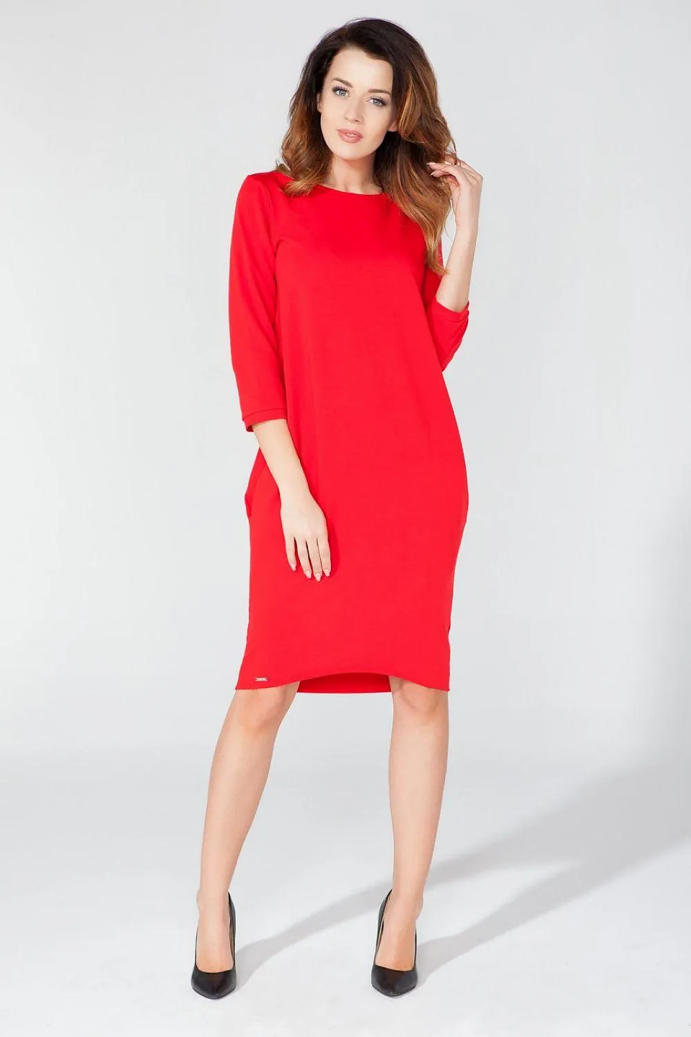 Elegant Knit Daydress with Convenient Hip Pockets - Tessita Collection