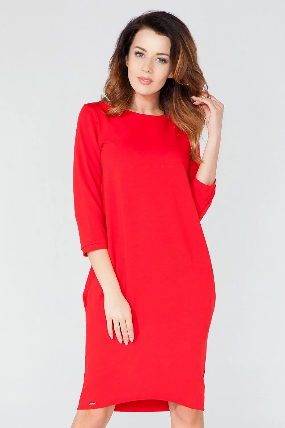 Elegant Knit Daydress with Convenient Hip Pockets - Tessita Collection