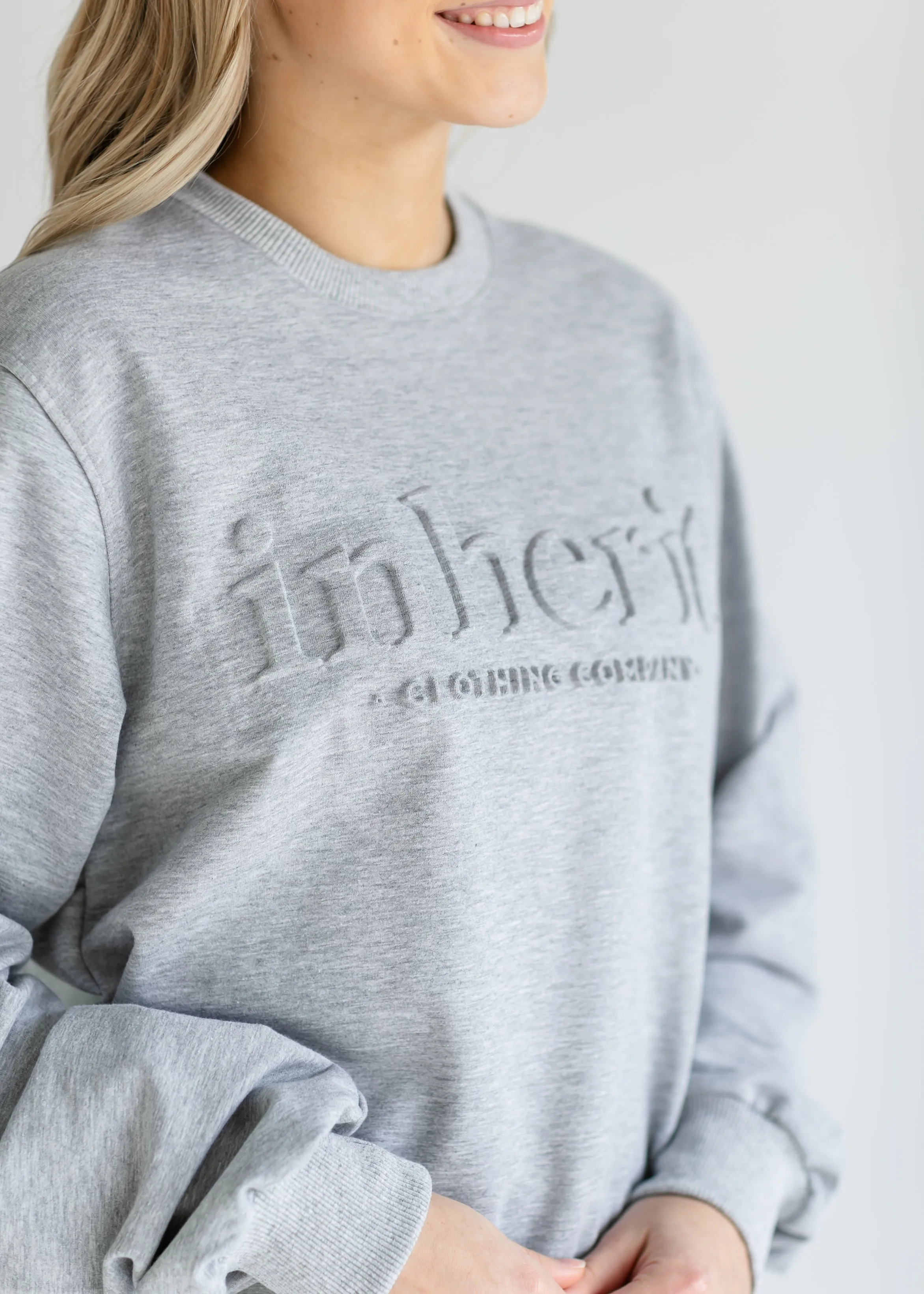 Embossed Inherit Logo Crewneck Sweatshirt