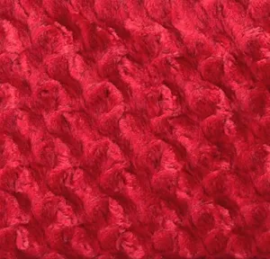 FabricLA Minky Solid Fabric | Red Rose Cuddle