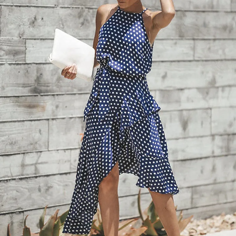 Fashion Polka Dot Irregular Dress