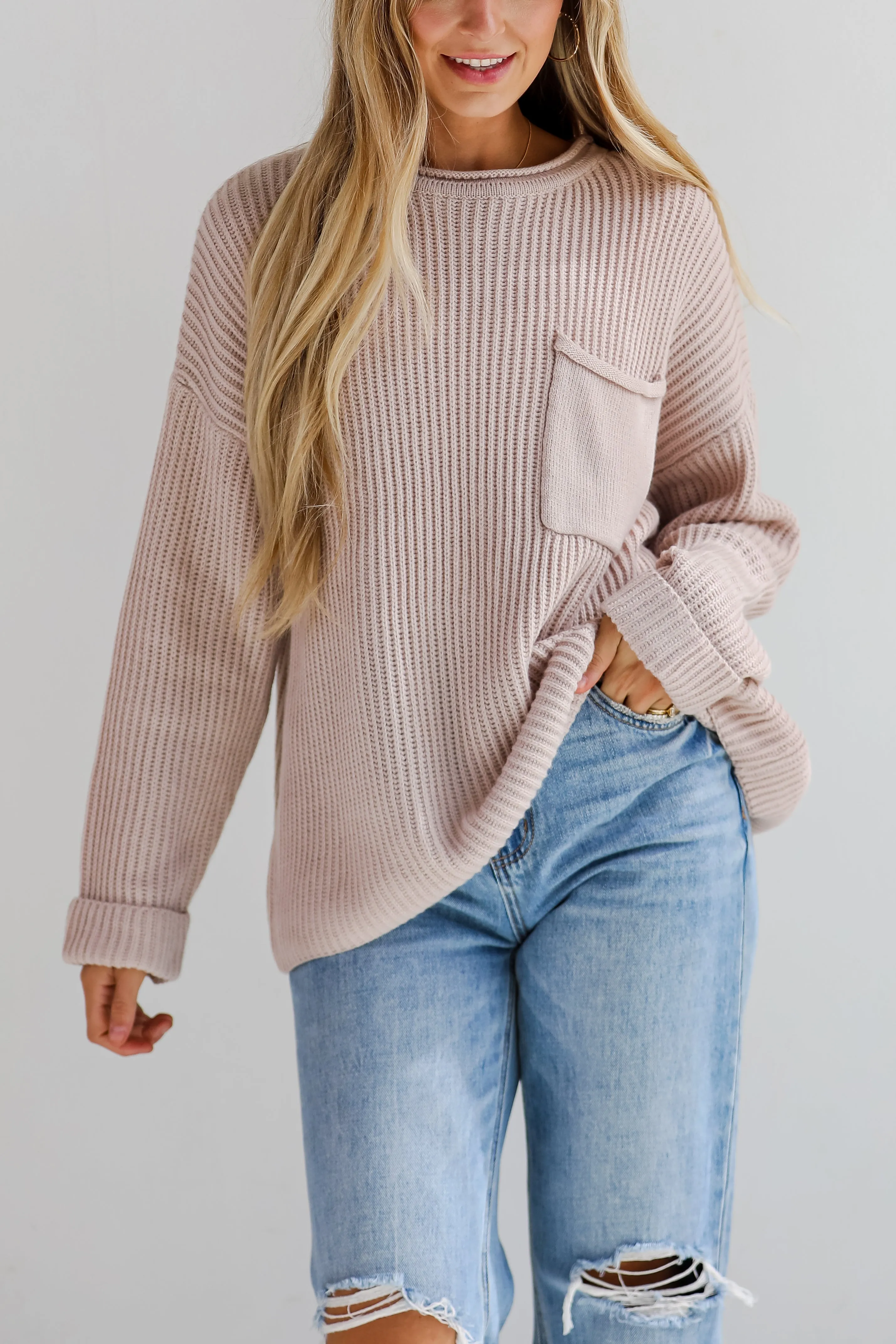 FINAL SALE - Fall Feelings Blush Oversized Sweater