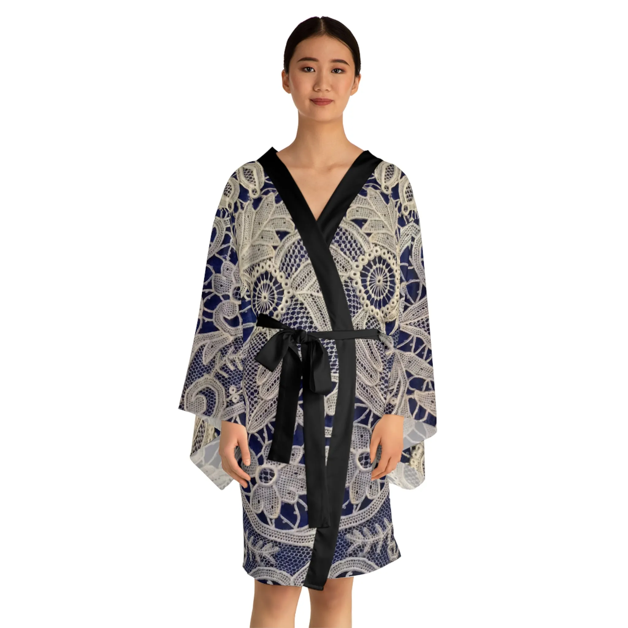 Golden and Blue - Inovax Long Sleeve Kimono Robe