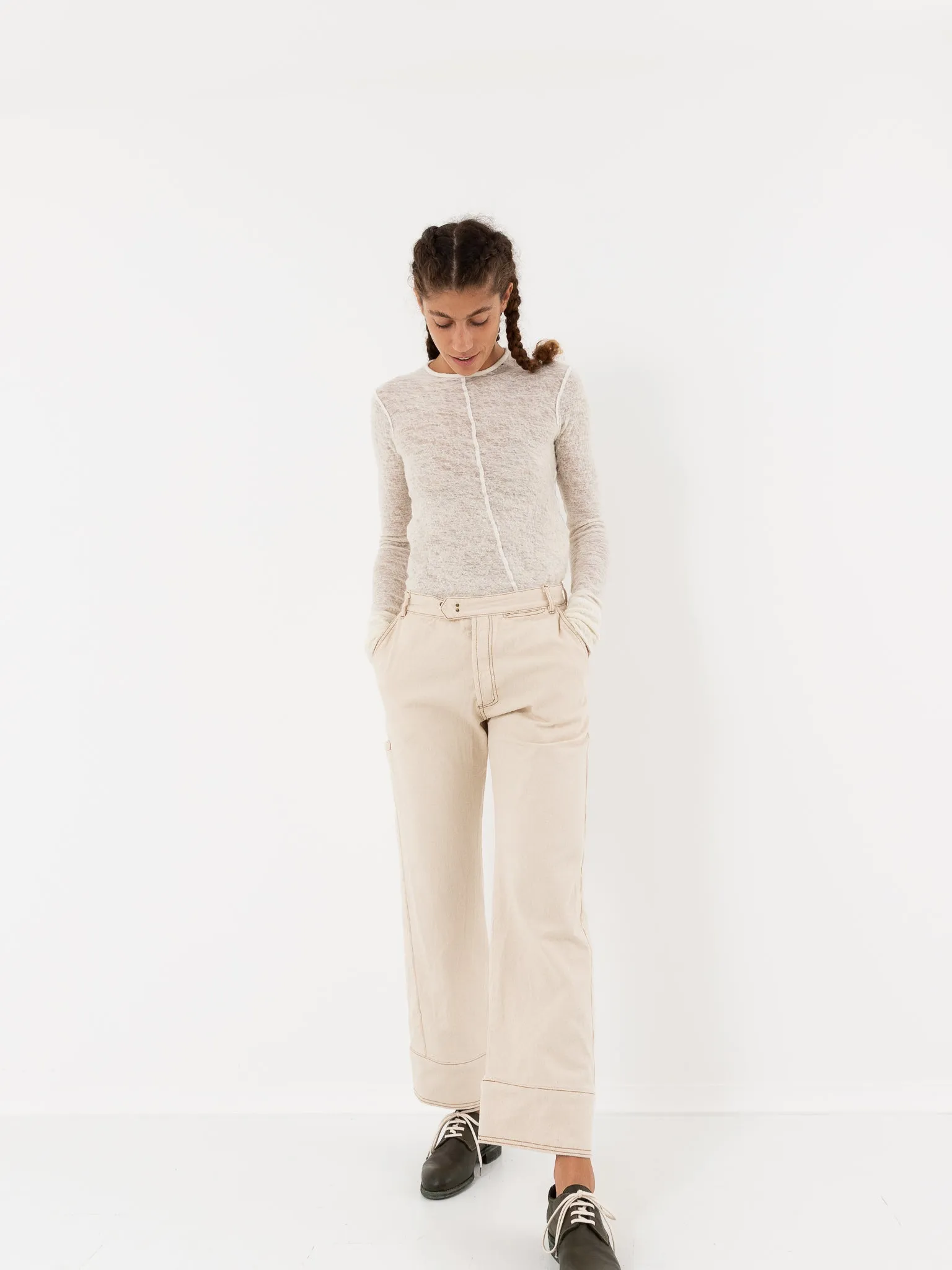 Hazel Brown Soft Denim Work Pants