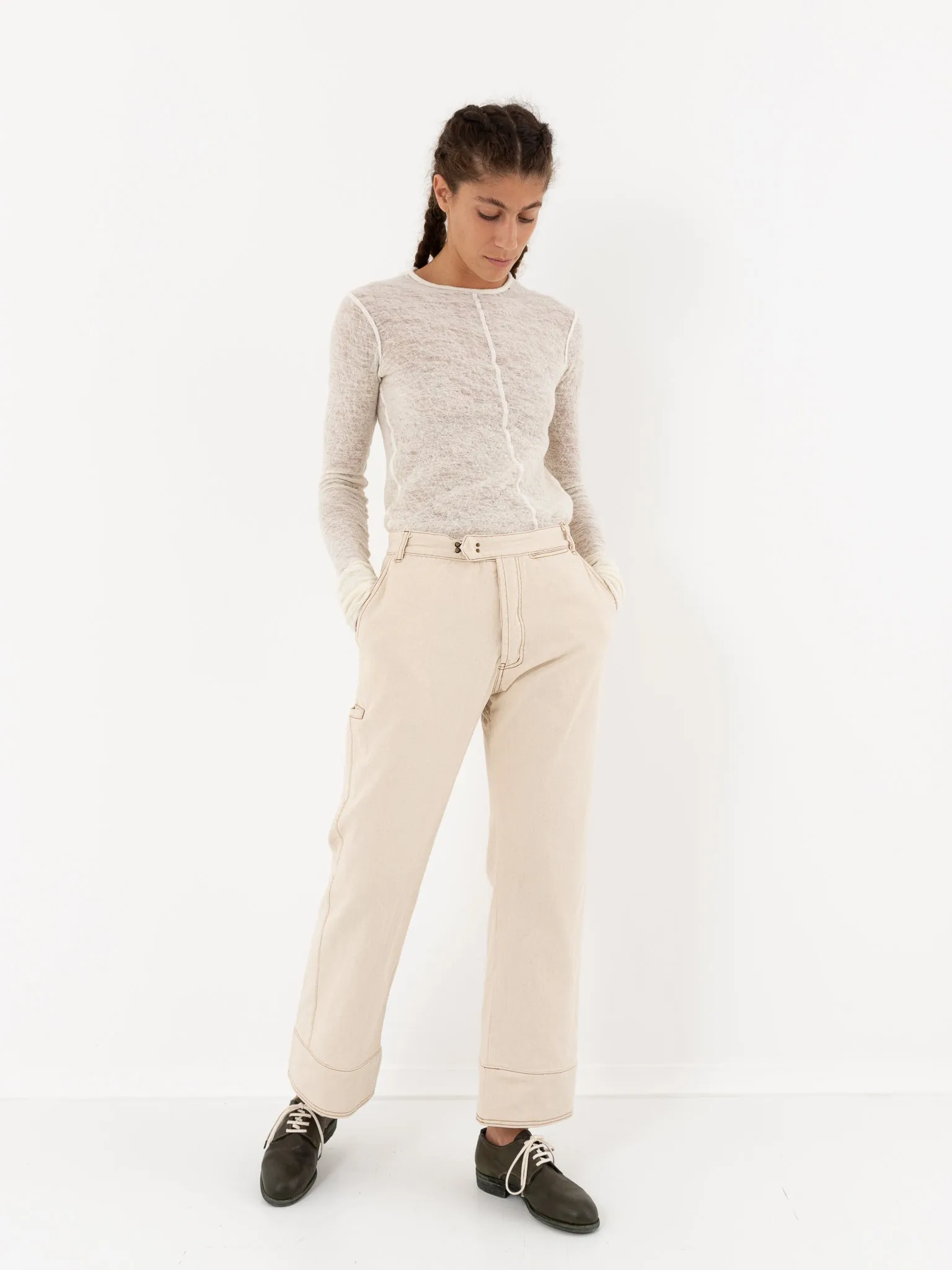 Hazel Brown Soft Denim Work Pants