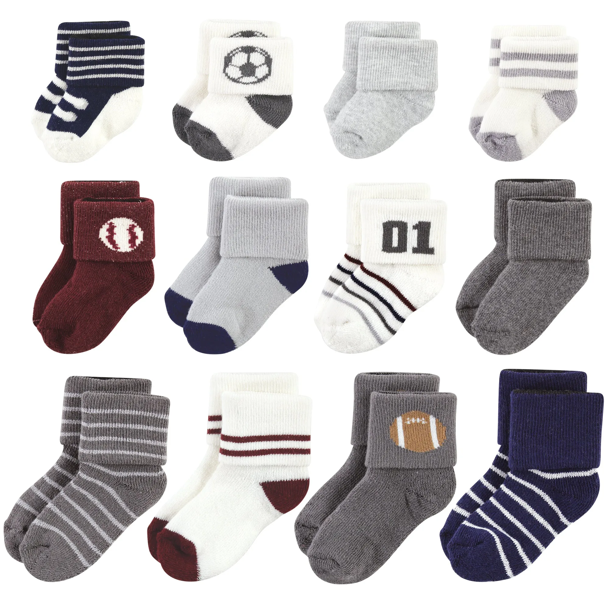 Hudson Baby Grow With Me Socks 12pk, Sports