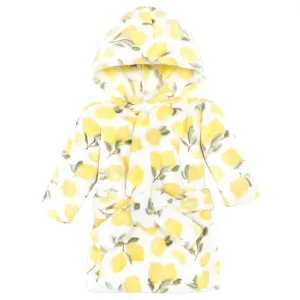 Hudson Baby Plush Animal Face Bathrobe, Lemon