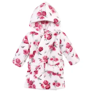 Hudson Baby Plush Animal Face Bathrobe, Rose