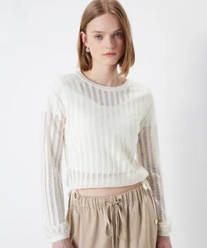 Ipekyol Transparent Textured Knitwear White