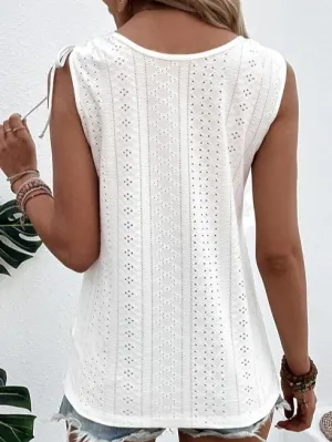 Ivyshape | Casual Tank Blouse Top with Buttons for Women