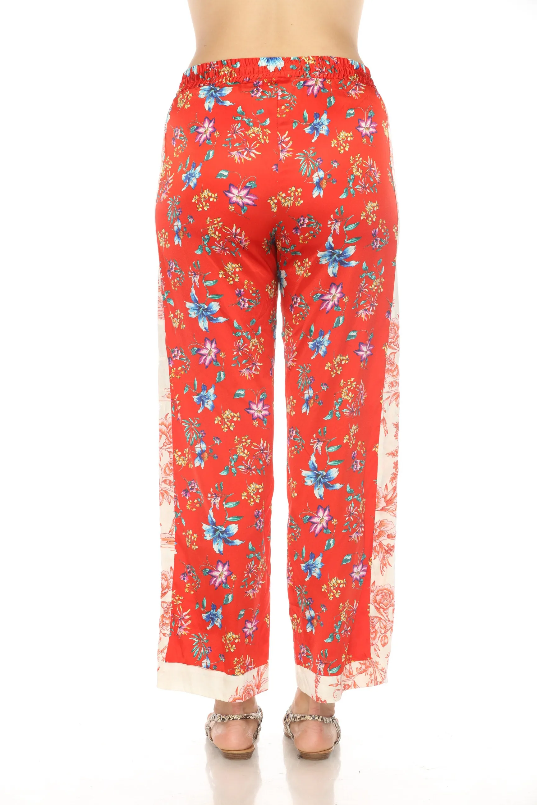 Johnny Was Tanila Lux Floral Silk Pants C63424A3 Boho Chic