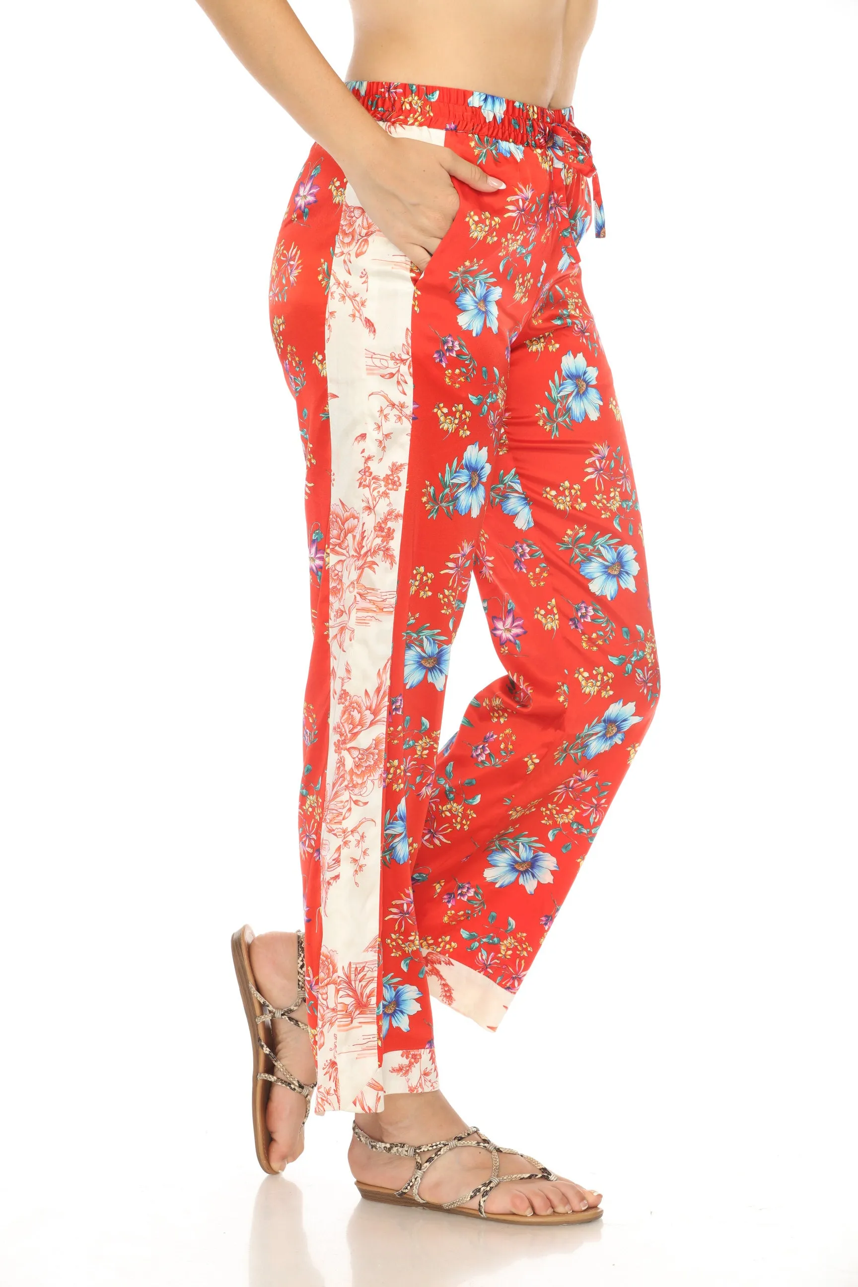 Johnny Was Tanila Lux Floral Silk Pants C63424A3 Boho Chic