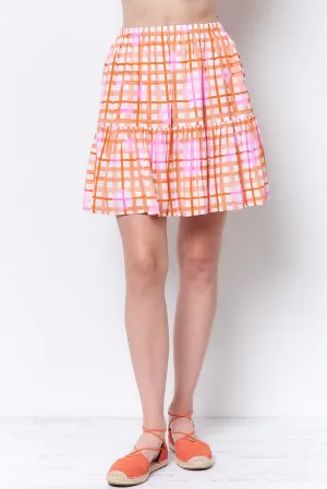 KARINA Pull on Skirt - Plaid print