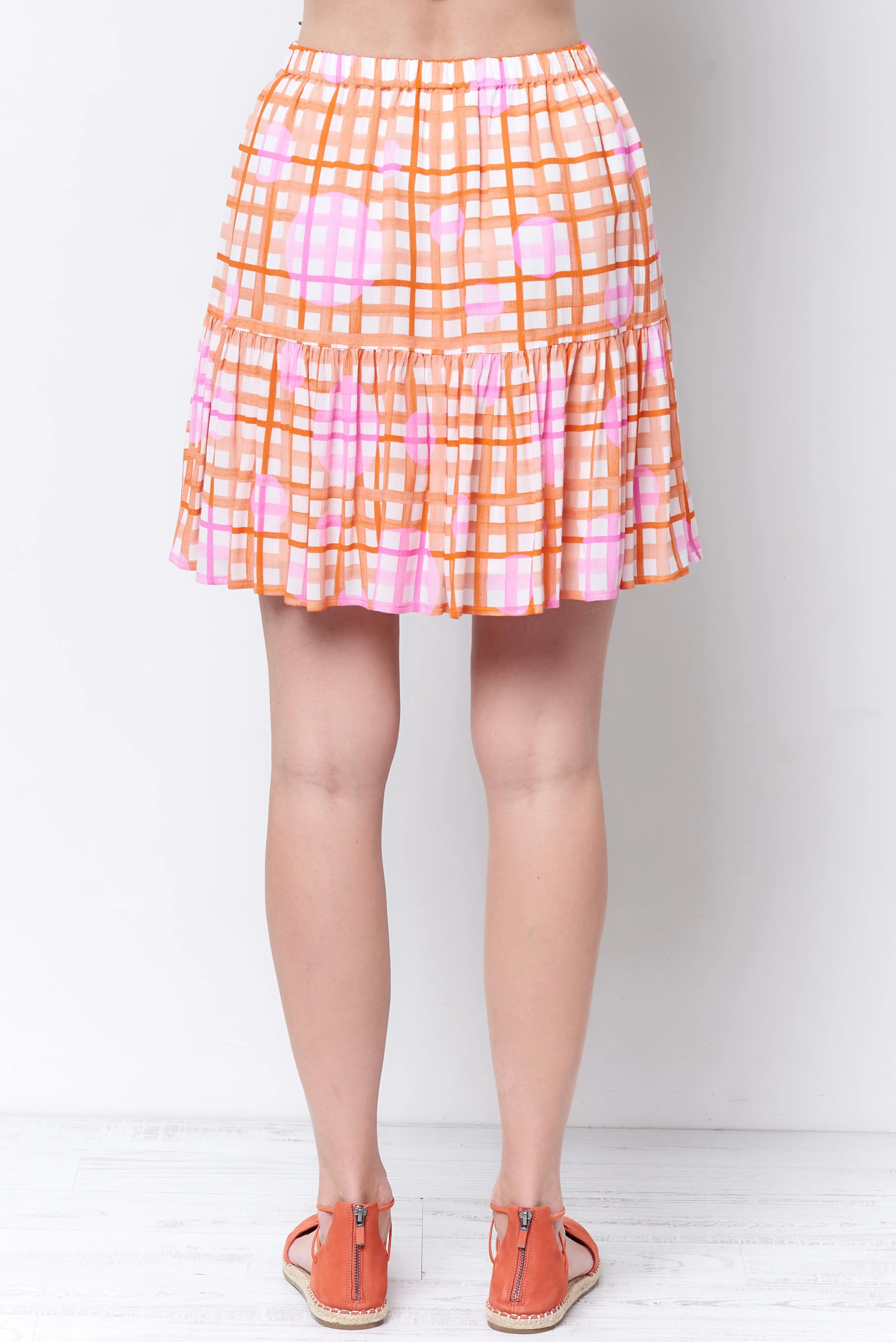 KARINA Pull on Skirt - Plaid print